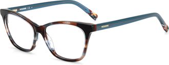 Missoni Ladies Horn Brown Blue Cat Eye Eyeglass Frames MIS-0101-IWF