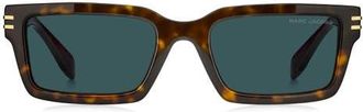 Marc Jacobs 54mm Rectangular Sunglasses in Havana/Blue at Nordstrom
