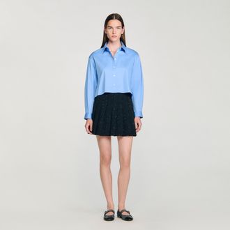 Sandro Short tweed pleated skirt