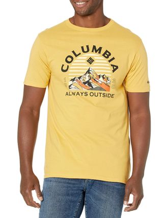 Columbia Mens Graphic T-Shirt, Golden Nugget/Bucks, Medium