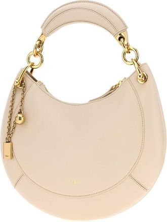 Chlo&eacute; Womens Smooth Leather Shoulder Bag Beige