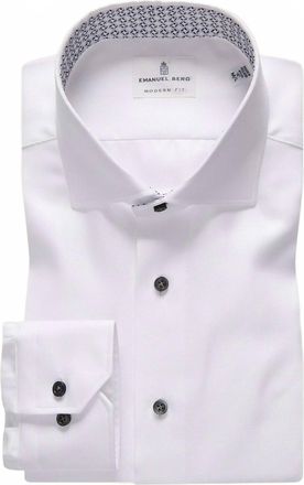 Emanuel Berg Mens Cotton Twill Dress Shirt In White