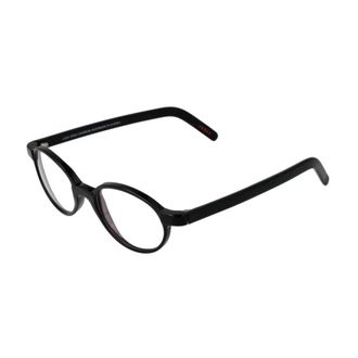 Andy Wolf Glasses, unisex, Black, Size: ONE SIZE Black Round Acetate Optical Frames Blue-Filter