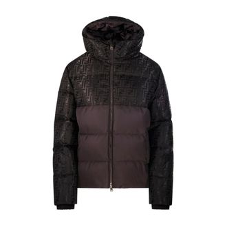 Fendi Winter Jackets, female, Brown, M, Piumino in Nylon FF