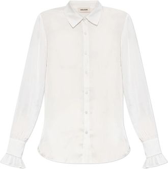 Zadig&Voltaire Thely shirt - Dames - Overhemden - Wit - XS - Leer - Overhemden