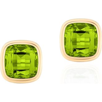 Goshwara Manhattan Cushion Cut Stud Earrings in Bright Green at Nordstrom