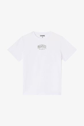 Ganni White Essential T-shirt - Size XXS Organic Cotton