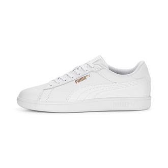 Puma Puma Smash 3.0 L Unisex Kinder Sneaker, Puma White Puma White Puma Gold, 37 EU