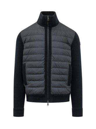 Moncler Black Quilted Logo Cardigans