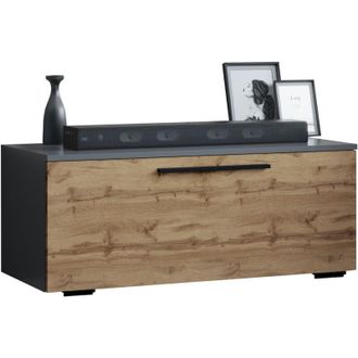 ebuy24 Mobili TV VCM Lowboard Armadio TV con porta pieghevole ampia Dimensioni A. 39 x L. 95 x T. 40 cm Mobili Fernseh - Arila S (Antracite / Rovere Miele)