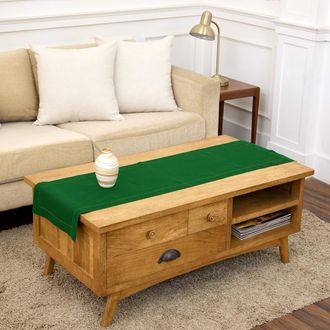 Solino Home Linen Table Runner for Dining Table, Holiday and Everyday Table Decor - Classic Hemstitch in Garden Green at Nordstrom, Size Xx-Small