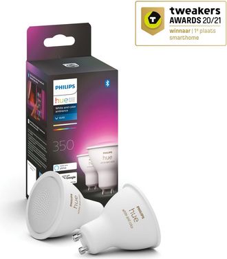 Philips Hue Bombilla Inteligente Led Philips Hue White And Color Ambiance Gu10 5,7w 2000k-6500k Rgb Pack2