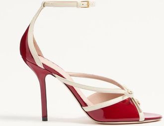 Valentino Garavani Bepointy Sandal in Patent Leather and Kidskin 100Mm Wo