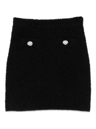 Self Portrait textured mini skirt - Black