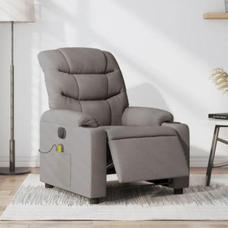 vidaXL Vidaxl - Sill&oacute;n Reclinable De Masaje El&eacute;ctrico Tela Gris Taupe