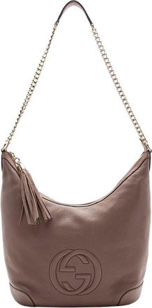 Gucci Brown Leather Soho Chain Medium Hobo (Authentic Pre-Loved)