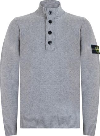 Stone Island Grey Mock Collar Sweater