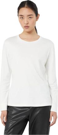 Max Mara Long Sleeve Tops - Dames - Longsleeves - Wit - S - Katoen - Tops