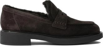 Gianvito Rossi Harris Lamsvel gevoerde loafers - Dames - Loafers - Bruin - 40 EU - Leer - Schoenen