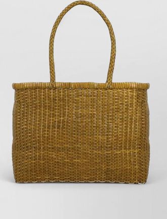 Dragon Diffusion woven beach tote bag dual handles