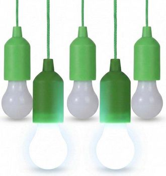 OEM L&aacute;mpara Led Con Cord&oacute;n - Luz Nocturna Port&aacute;til - Ideal Para Fiestas Y Acampadas - Funciona Con Pilas - 40 L&uacute;menes - Verde