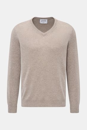 FTC Men - Cashmere V-neck jumper taupe
