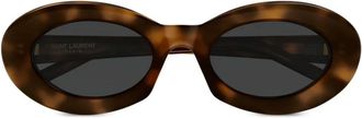 Saint Laurent Eyewear Occhiali da sole tondi - Marrone