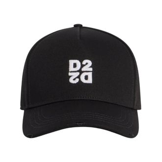 Dsquared2 Caps, male, Black, Size: ONE SIZE D2 Upside Down Baseball Cap