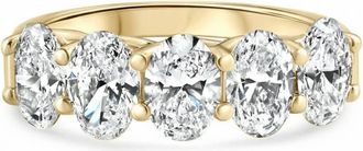 Pompeii3 3Ct Oval Shape Diamond Five Stone Wedding Ring 14k Gold Lab Grown