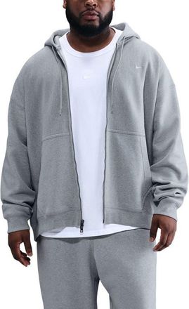 Nike Life Fleece Full Zip Hoodie in Dark Grey Heather at Nordstrom, Size Xx-Large