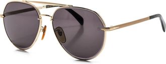 Eyewear by David Beckham Aviator Metal Zonnebril - Heren - Zonnebrillen - Geel - ONE Size - Accessoires
