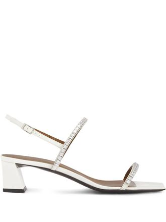 Giuseppe Zanotti 45mm Velentine Crystal sandals - White