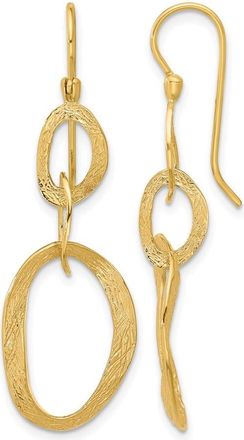 Diamond2Deal 14KYellow Gold Oval Shepard Drop Dangle Earrings