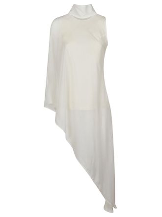La Collection Organza Silk Asymmetrical Sheer Top