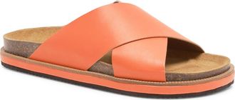 Free People Sidelines Slide Sandal in Papaya at Nordstrom, Size 10Us