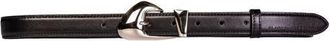 Black Suede Studio Slim Arrow Belt in Black Leather /Silver at Nordstrom, Size Large