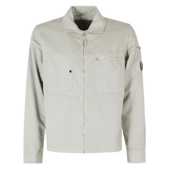 C.P. Company Overshirt in Cotton/Linen - male - C.P. Company - Light Jackets - Gray - S - Jackets