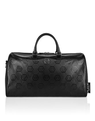 Philipp Plein Nappa Handle Bag Weekend Embossed Monogram