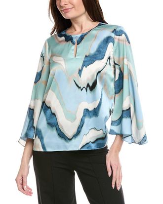 Anne Klein Keyhole Front Satin Blouse