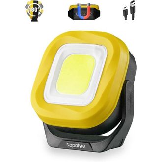 OEM Foco Led Recargable, 1000 Lm, Port&aacute;til, Para Obras De Construcci&oacute;n, Con Base Magn&eacute;tica De 180&deg;, 4 Modos, 2000 Mah, Ideal Para Camping, Obras, Garajes 