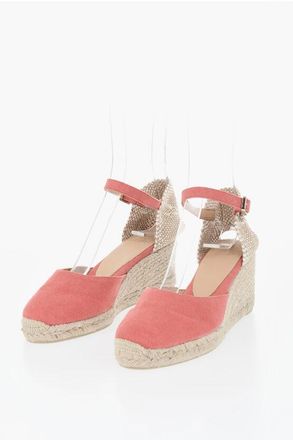 Castaner Cotton D&eacute;collet&eacute; CAROL with 6cm Raffia Wedge size 36