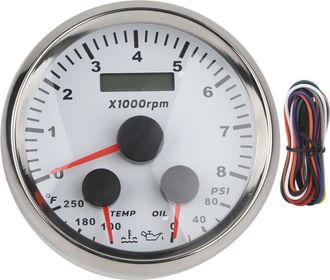 OEM Indicador Multifuncional 3 En 1 De Presi&oacute;n/temperatura De Aceite De 85 Mm Y 8000 Rpm Para Barcos, Autocaravanas, Yates Y Motocicletas De 8-16 V