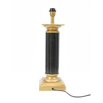 Signature L&aacute;mpara de sobremesa de metal negro con acabado dorado