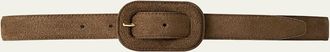 Toteme Wide Buckle Suede Belt