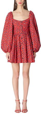 Carolina Herrera Button Front Balloon Sleeve Mini Dress