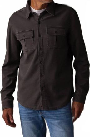 The Normal Brand Comfort Terry Shirt Jacket In Steel