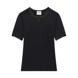 Courr&egrave;ges T-Hemden - Dames - Tops - Zwart - Maat: L