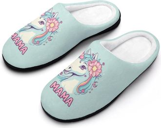 Generic Un-icorn Mama Mens Slippers Comfortable And Non-slip Cotton Slipper Shoe for House