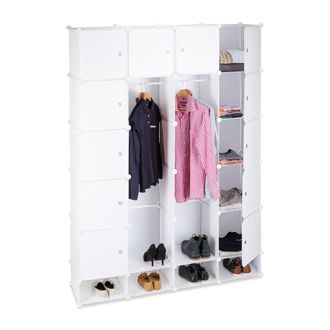 Relaxdays Relaxdays - Armario Ropero Modular Xxl, Pl&aacute;stico, Blanco, 198 X 145 X 36.5 Cm