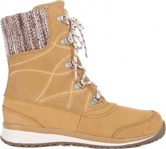 Salomon Womens Hime Mid Ltr Cswp Boots In Beige Ltr/beige Ltr/bordeaux